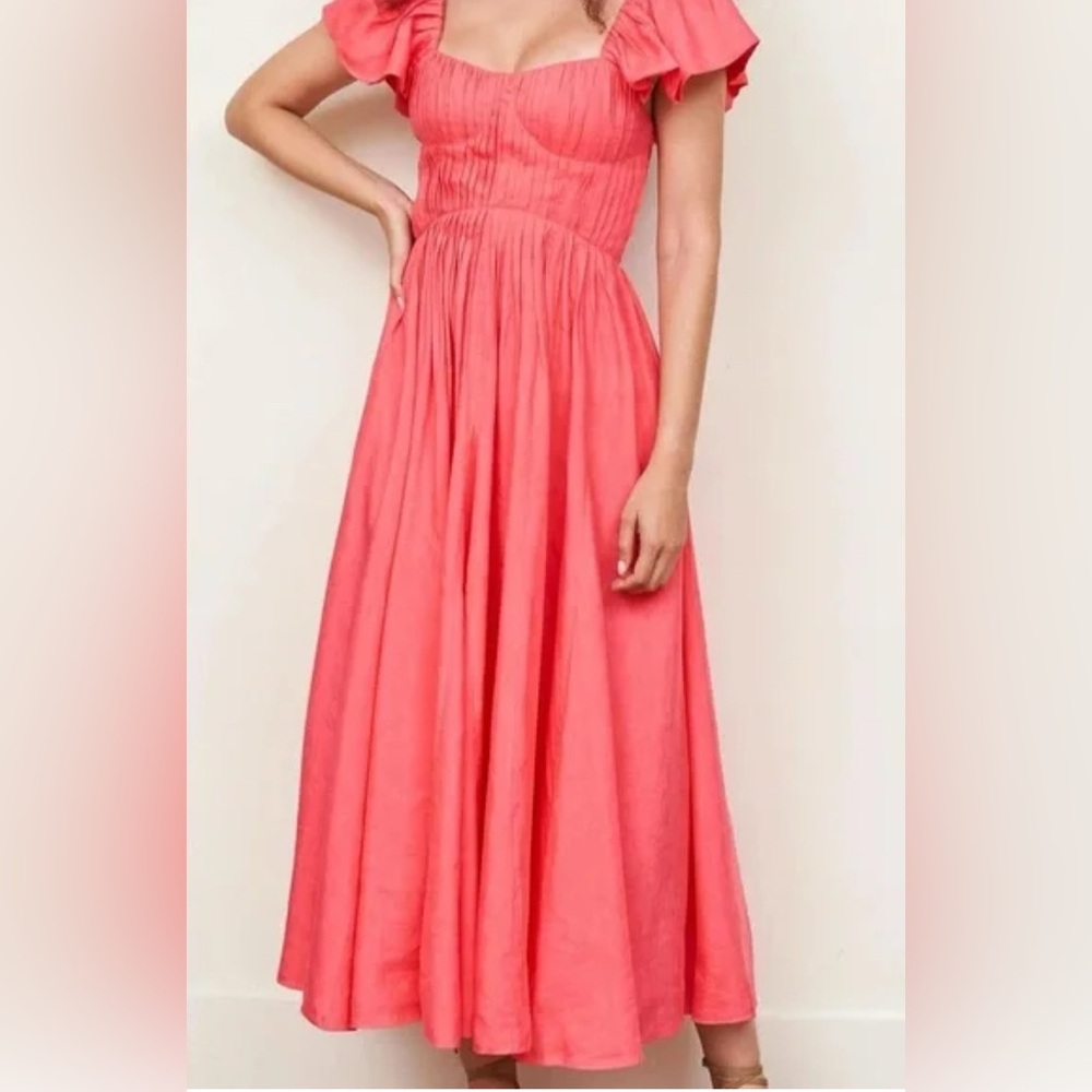 La Ligne Flavia Linen Dress - Small - Pink
